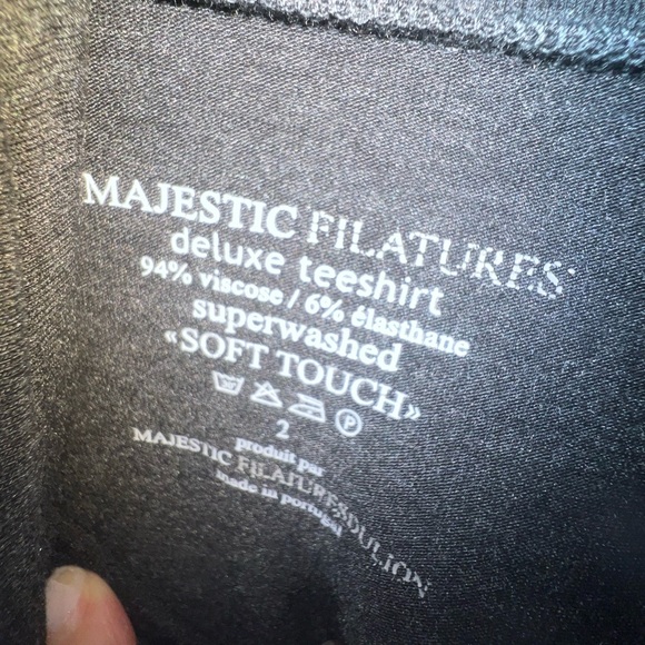NWOT Majestic Filatures Soft Touch Turtleneck Tee in Anthracite Size 2 (Small) - Picture 7 of 13
